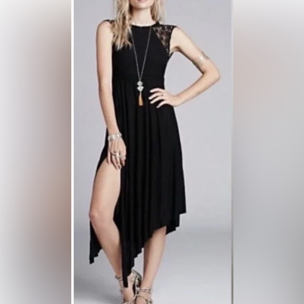 Free People Afternoon Delight Asymmetrical Midi Dress